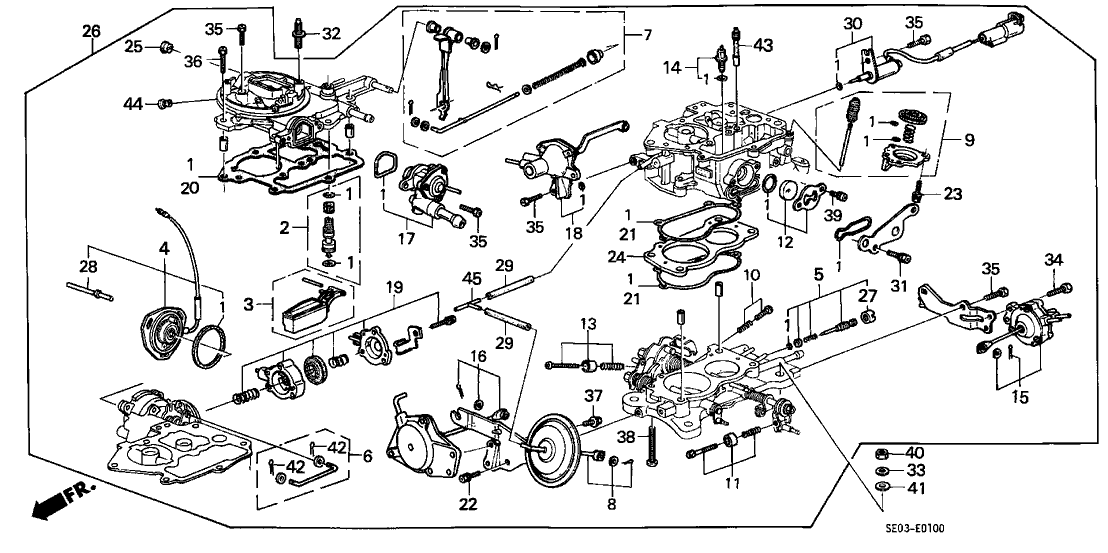Honda New 1986-1989 Fits Honda Accord Diaphragm Set (Second), Part # 16020-PG6-005