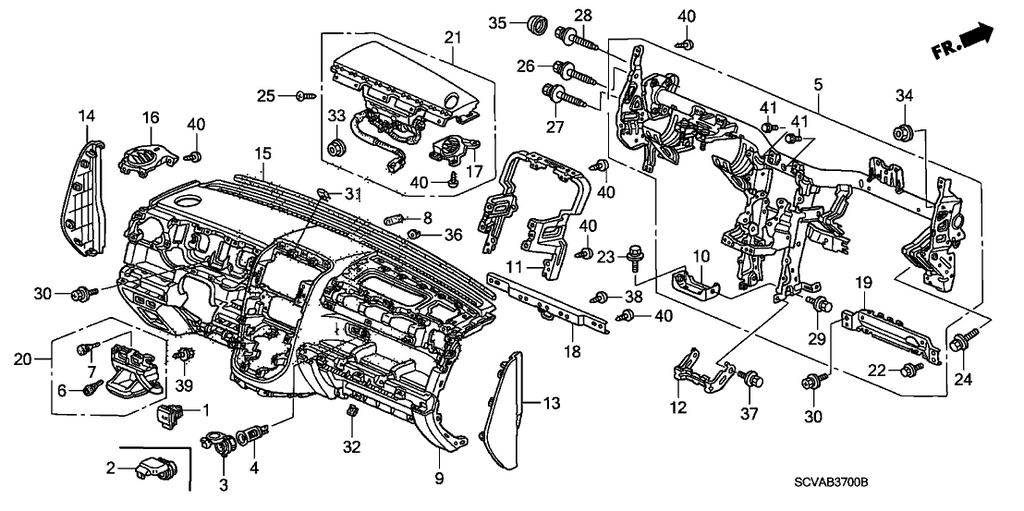 New 2008-2011 Fits Honda Element Bracket, Instrument (Upper), Part # 77170-SCV-A05