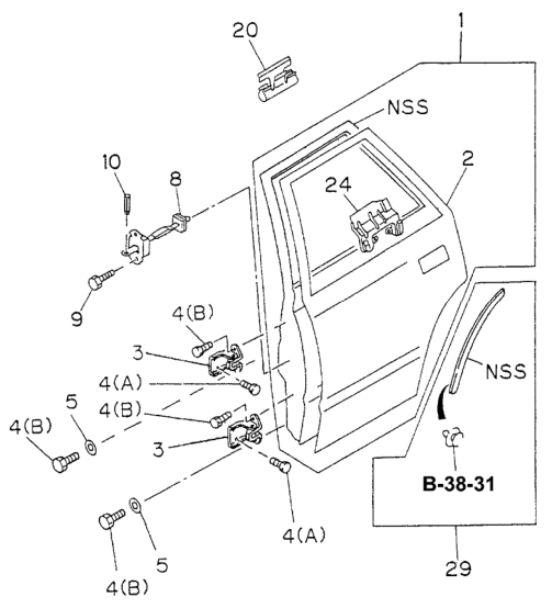 Honda New 1994-1997 Fits Honda Passport Reinforcement, R. RR. Door, Part # 89433-12511
