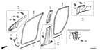 New 2013-2014 Fits Honda Fit EV Garnish Assy., L. Center Pillar (Lower) *NH643L* (LIGHT GRAY), Part # 84171-TX9-A01ZA