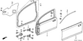 Honda New 2002-2005 Fits Honda Civic Right Front Door Weatherstrip, Part # 72310-S5S-E01