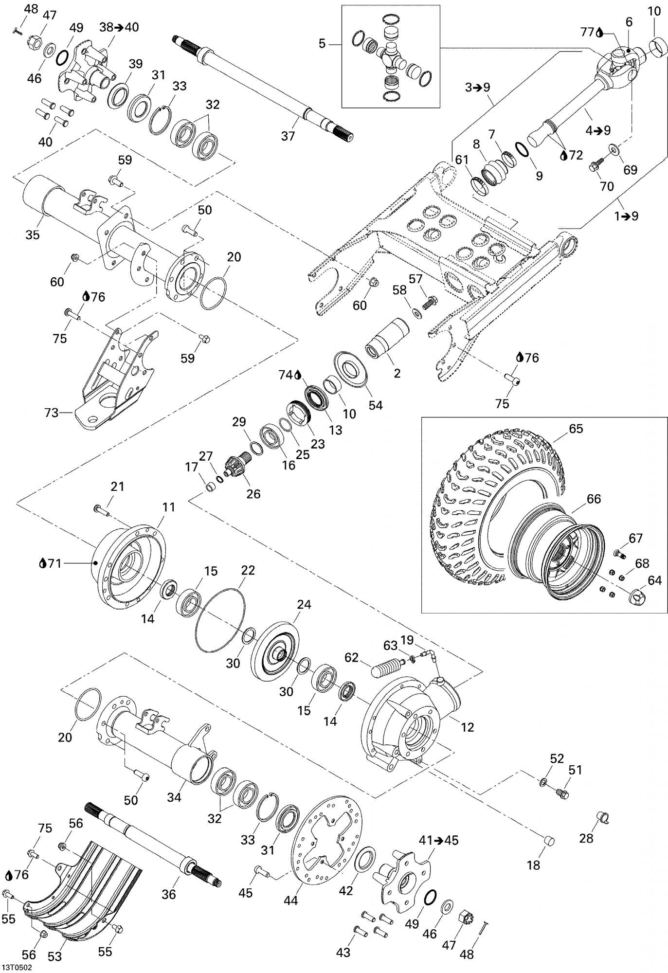 Fits 2005 Can-Am Traxter 5 Speed / Traxter CVT (500, 650, 650 XT) Models Torx Screw M10 X 33, OEM Part # 250000190