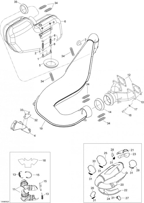 Fits 2005-2007 Ski-Doo Expedition 600 H.O. SDI / Expedition TUV 600 H.O. SDI Upper Rear Half Enveloppe, OEM Part # 514054008