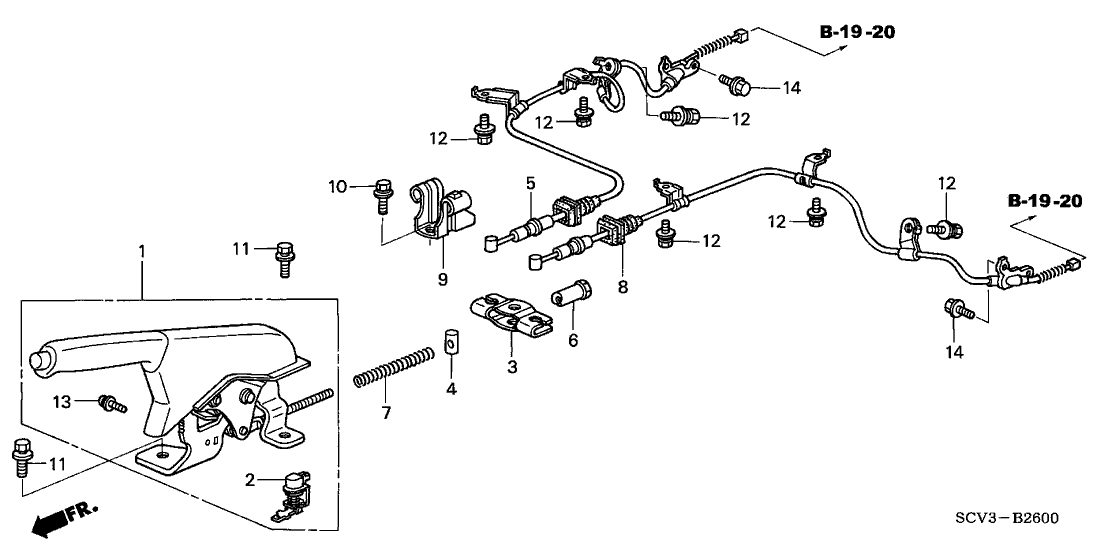 New 2003-2008 Fits Honda Element Parking Brake Lever Assembly *NH167L* (GRAPHITE BLACK), Part # 47105-SCV-A01ZA