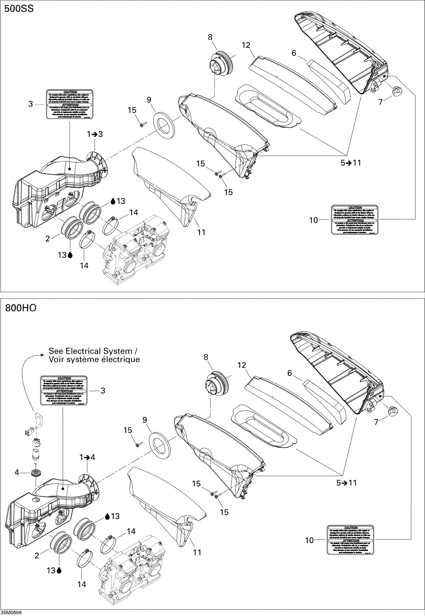 Fits 2003-2007 Ski-Doo GSX 500SS / GSX 600 HO Models Primary Chamber Ass'y Includes 1 To 4, OEM Part # 508000388