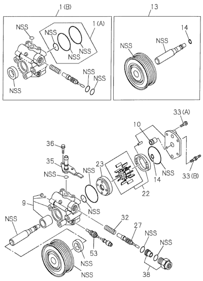 Honda New 1999-2002 Fits Honda Passport Body Assy., RR. Oil Pump, Part # 89720-56200