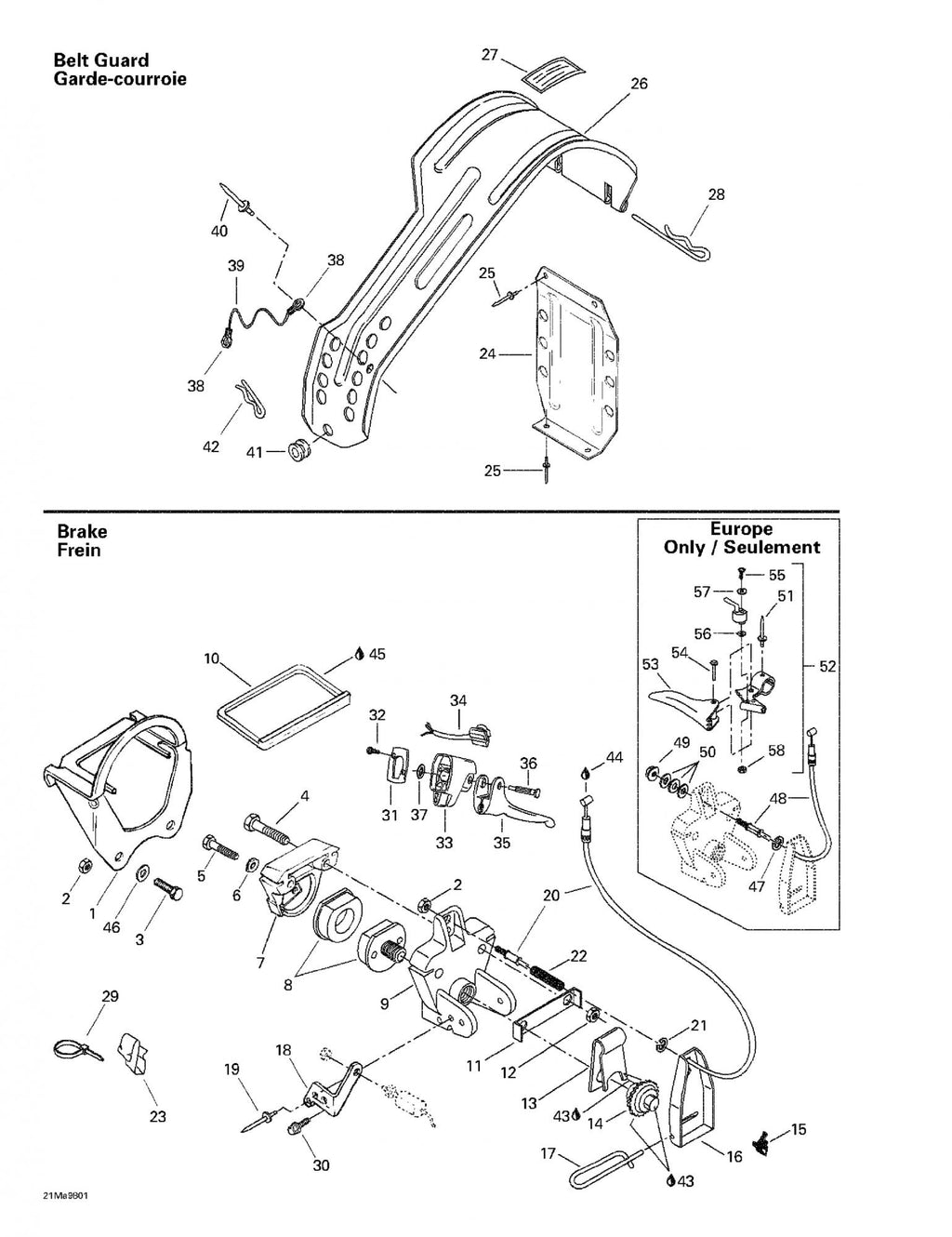 Fits 1996-2005 Ski-Doo Skandic Wide Track / Tundra Models Tab Lock, OEM Part # 507023600