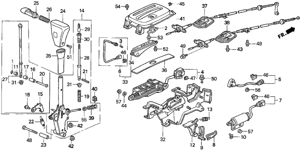 New 1992-1996 Fits Honda Prelude Select Lever (Outer), Part # 54217-SS0-980