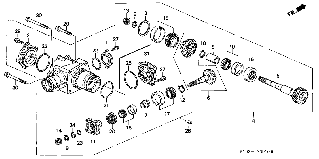 Honda New 1997-2001 Fits Honda CR-V Shaft, Transfer, Part # 29102-P4T-000