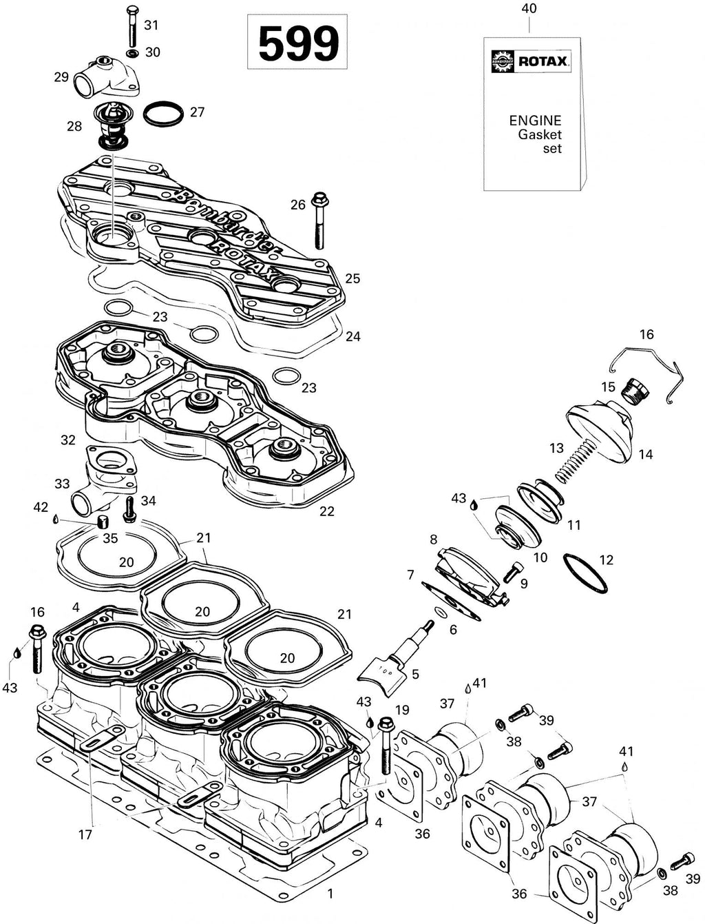 Fits 1996-1999 Ski-Doo Formula III / Formula III 600 LT Models O-Ring Formula Iii 600., OEM Part # 420950305