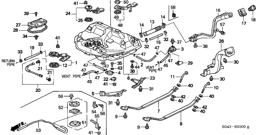 Honda New 1996-1997 Fits Honda Civic Fuel Pump Set, Part # 17040-S01-A31
