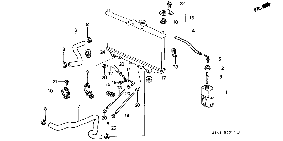 New 1998-2002 Fits Honda Accord Reserve Tank, Part # 19101-PAA-A00