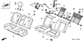 Honda New 2004-2005 Fits Honda Civic Cover, Left Rear Seat-Back Trim (Ivory), Part # 82521-S5P-A52ZB