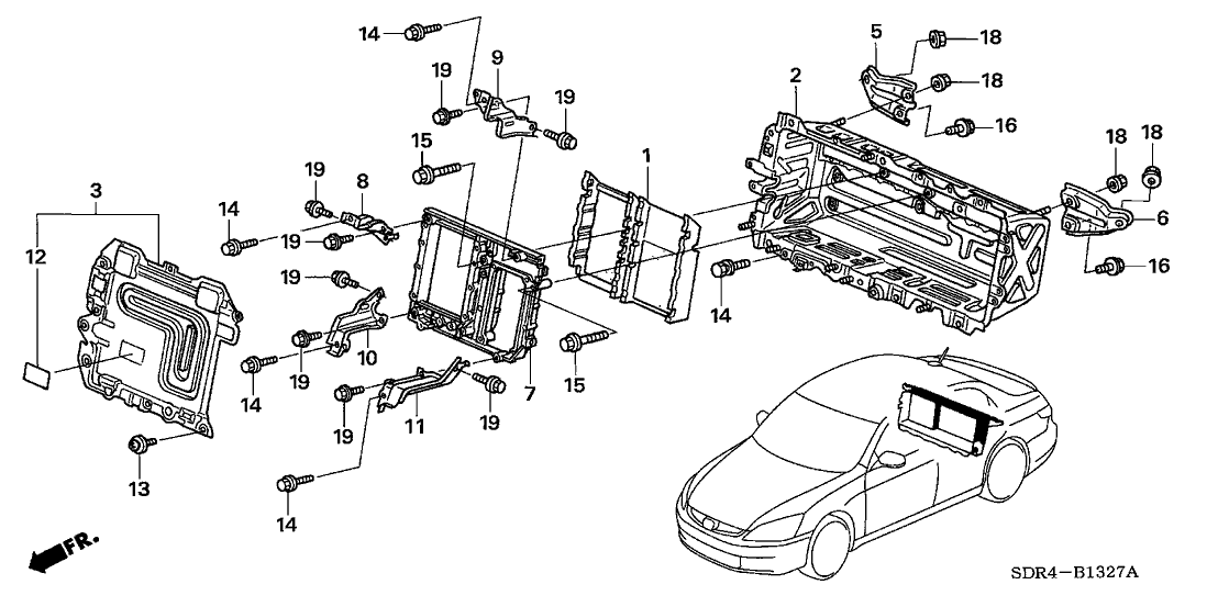 New 2005-2007 Fits Honda Accord Hybrid Stay, R. Ipu Case, Part # 1B880-RCJ-000