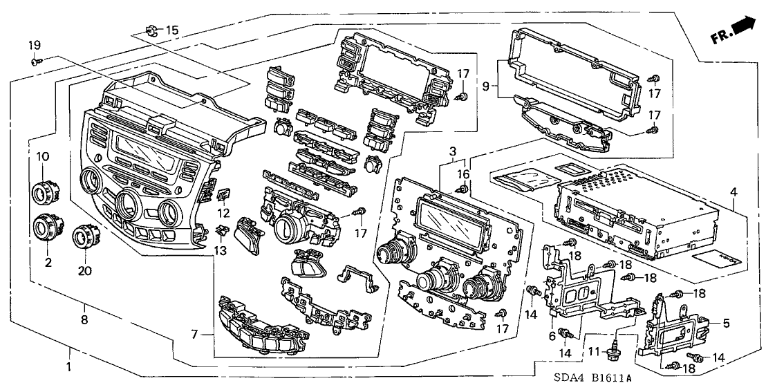 Honda New 2003-2007 Fits Honda Accord Base Assy., Power *NH482L* (Stanley) (UA BLACK METALLIC), Part # 39170-SDA-A11ZA