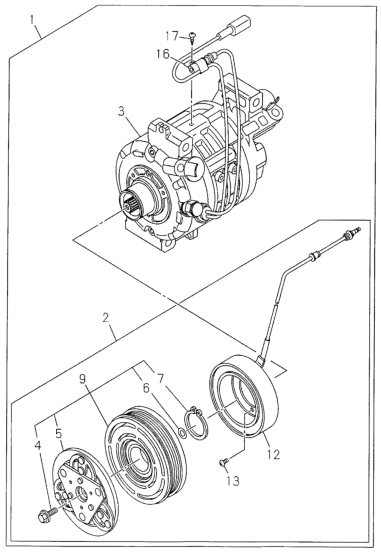 Honda New 1998-1999 Fits Honda Passport Clutch Magnet, A/C, Part # 89722-18800