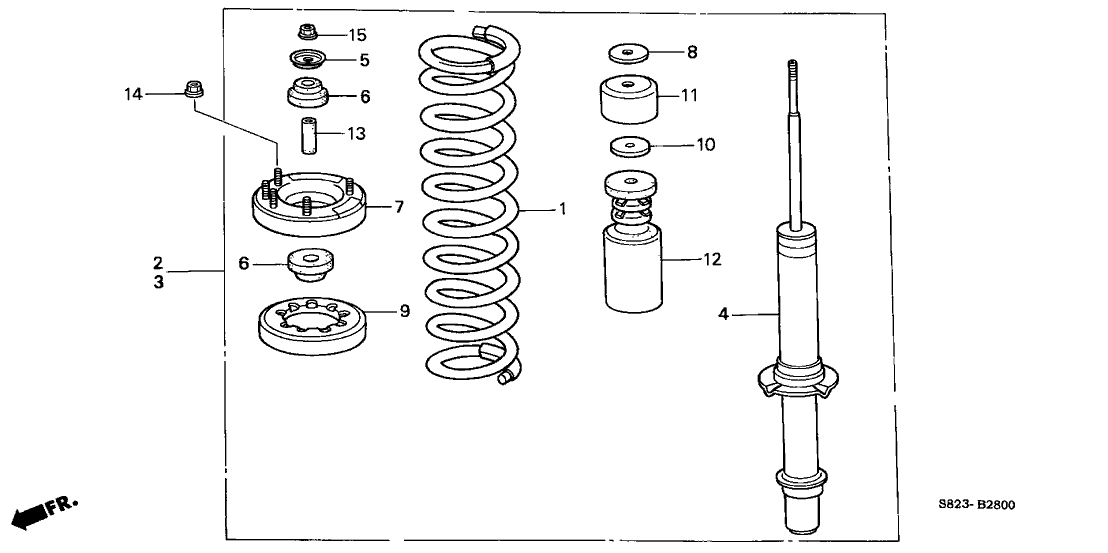 Honda New 1998-1999 Fits Honda Accord Shock Absorber Assembly, Right Front, Part # 51601-S82-A06