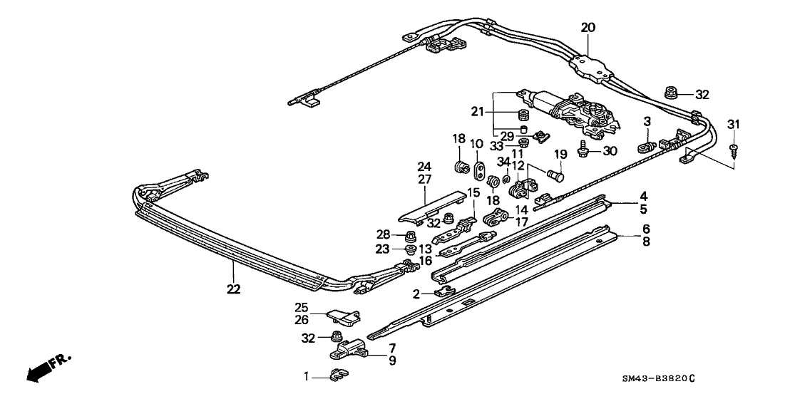 Honda New 1990-1993 Fits Honda Accord Slider, R. Link, Part # 70363-SM4-003