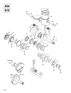 Fits 1996-1999 Ski-Doo Formula Deluxe 500 LC/583/670 / Formula SS Models Semi-Trapez Ring 78.00 Mm Formula Deluxe 670., OEM Part # 420815090