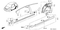 Honda New 2002-2003 Fits Honda Civic Tape, L. Side Sill Protection, Part # 74405-S6A-000