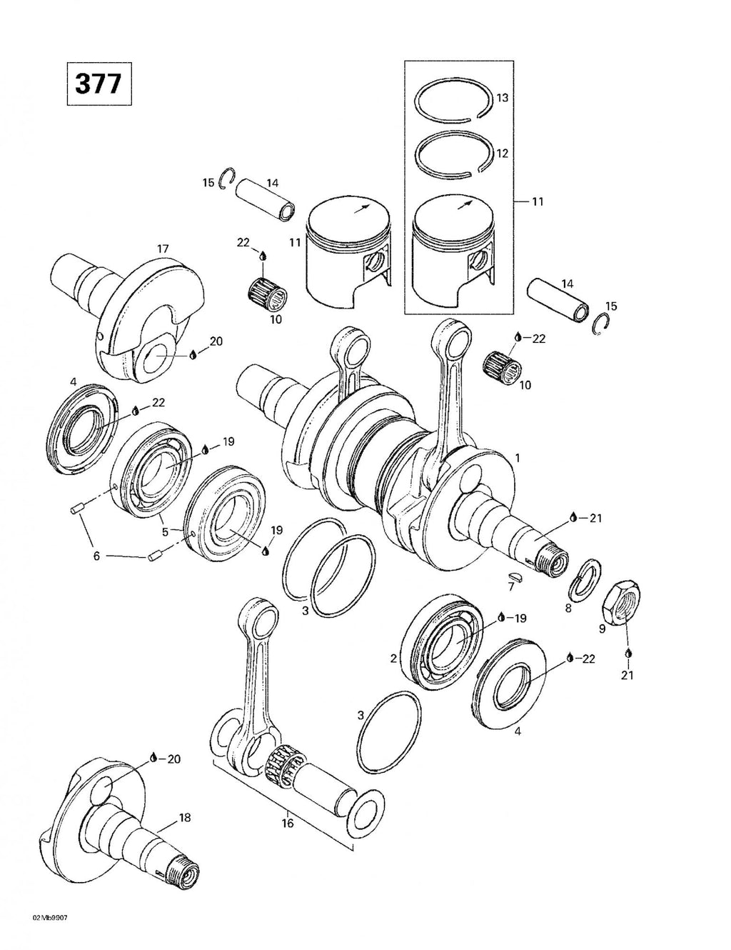 Fits 1996-2006 Ski-Doo Formula Deluxe 380 F / Formula Deluxe 380/500 Models Semi-Trapez Ring, 62.25 Mm, OEM Part # 420215216