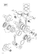 Fits 1996-2006 Ski-Doo Formula Deluxe 380 F / Formula Deluxe 380/500 Models Rectangular Ring, 62.5 Mm, OEM Part # 420915897