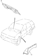 Honda New 1994-1997 Fits Honda Passport Skirt, L. FR. Fender Panel, Part # 89703-81600
