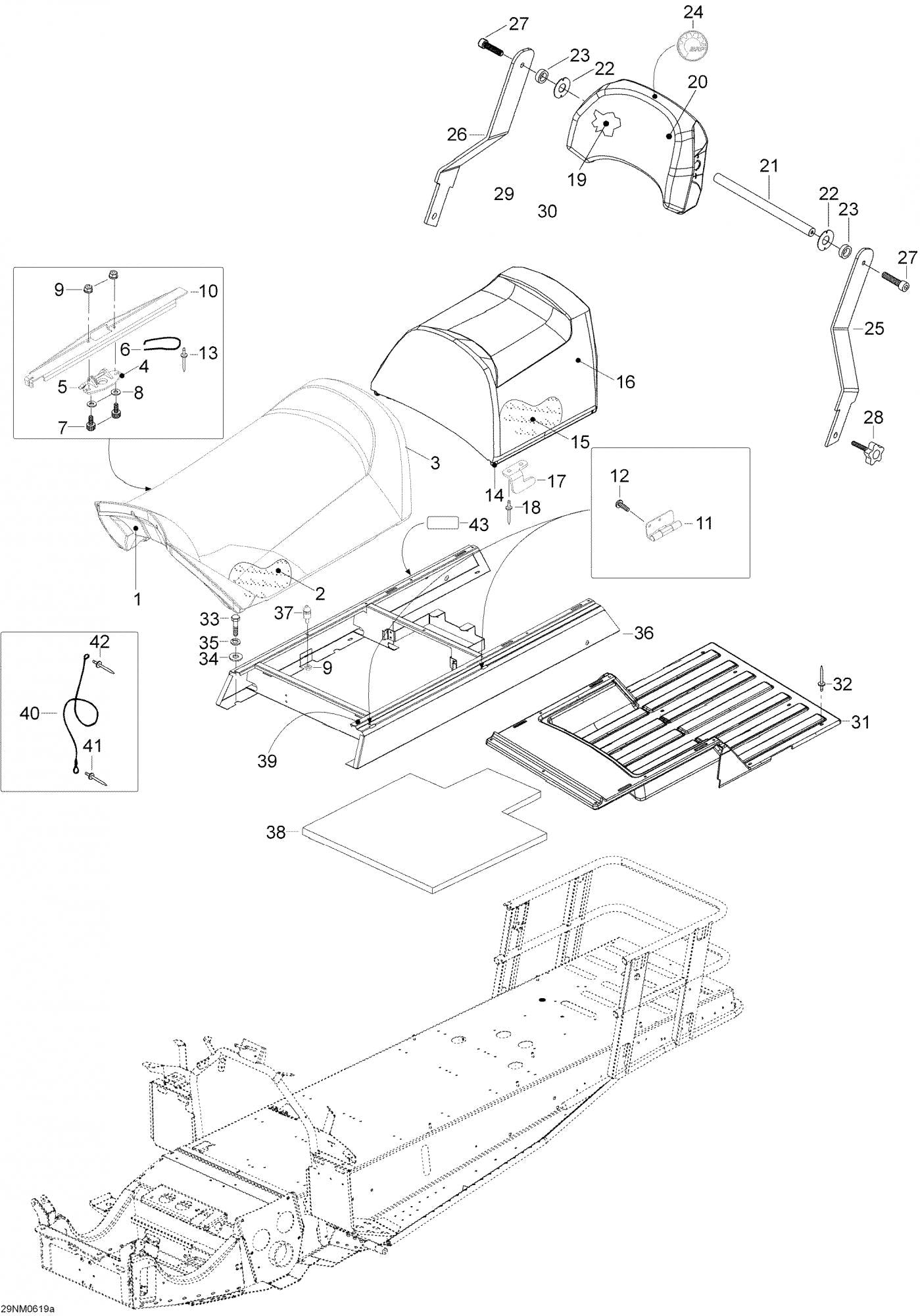 Fits 2005-2006 Ski-Doo Expedition 600 H.O. SDI / Expedition V-1000 Foam. Front, OEM Part # 605251389