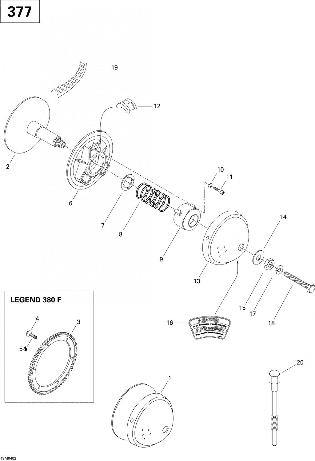 Fits 2002-2005 Ski-Doo Grand Touring 380 F/500 F / Grand Touring 380 F/550 F Models Spring Cover, OEM Part # 417126622