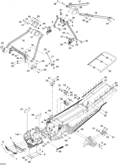 Fits 2006-2007 Ski-Doo RH Wire Protector 162" Track, OEM Part # 518324941