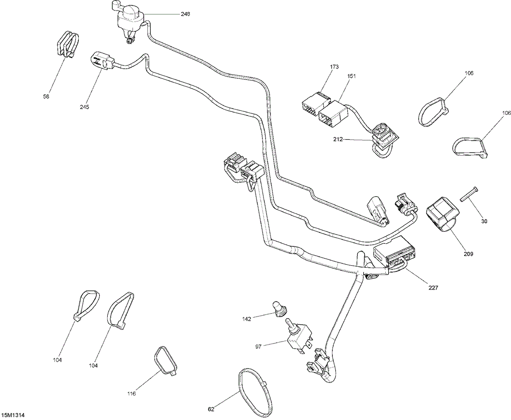Ski-Doo - OEM schematic diagram - Part # 2572-515177433 - 10- Steering Wiring Harness - Ref # 248