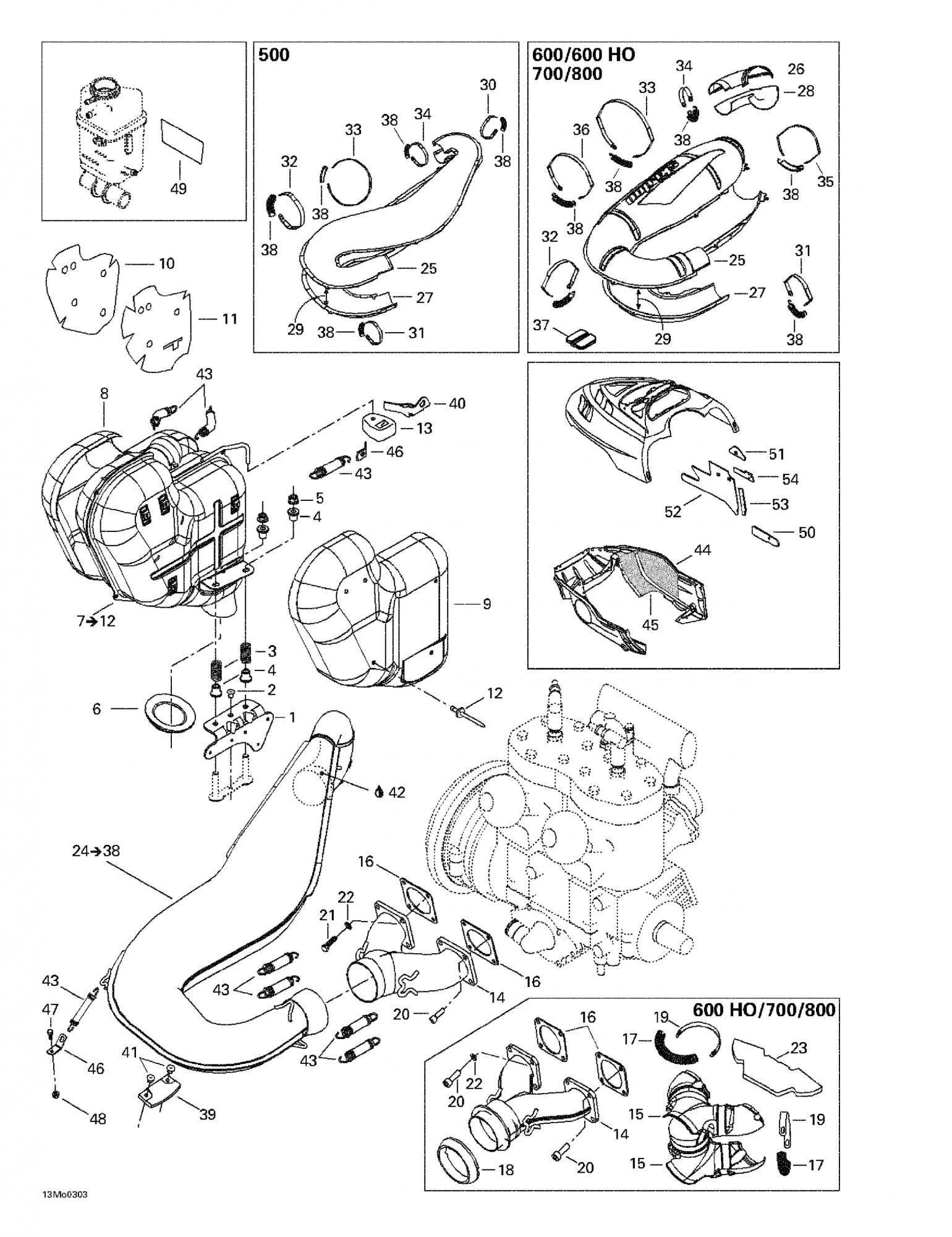 Fits 2001/2003/2004 Ski-Doo Grand Touring 500/600/700 / Legend 500 SS Models Insulating Wool 600, OEM Part # 514053285