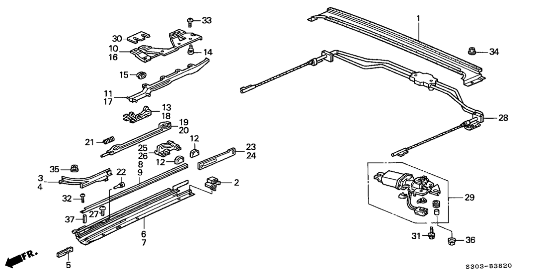 Honda New 1997-2001 Fits Honda Prelude Channel, L. FR. Drain, Part # 70256-S30-J11