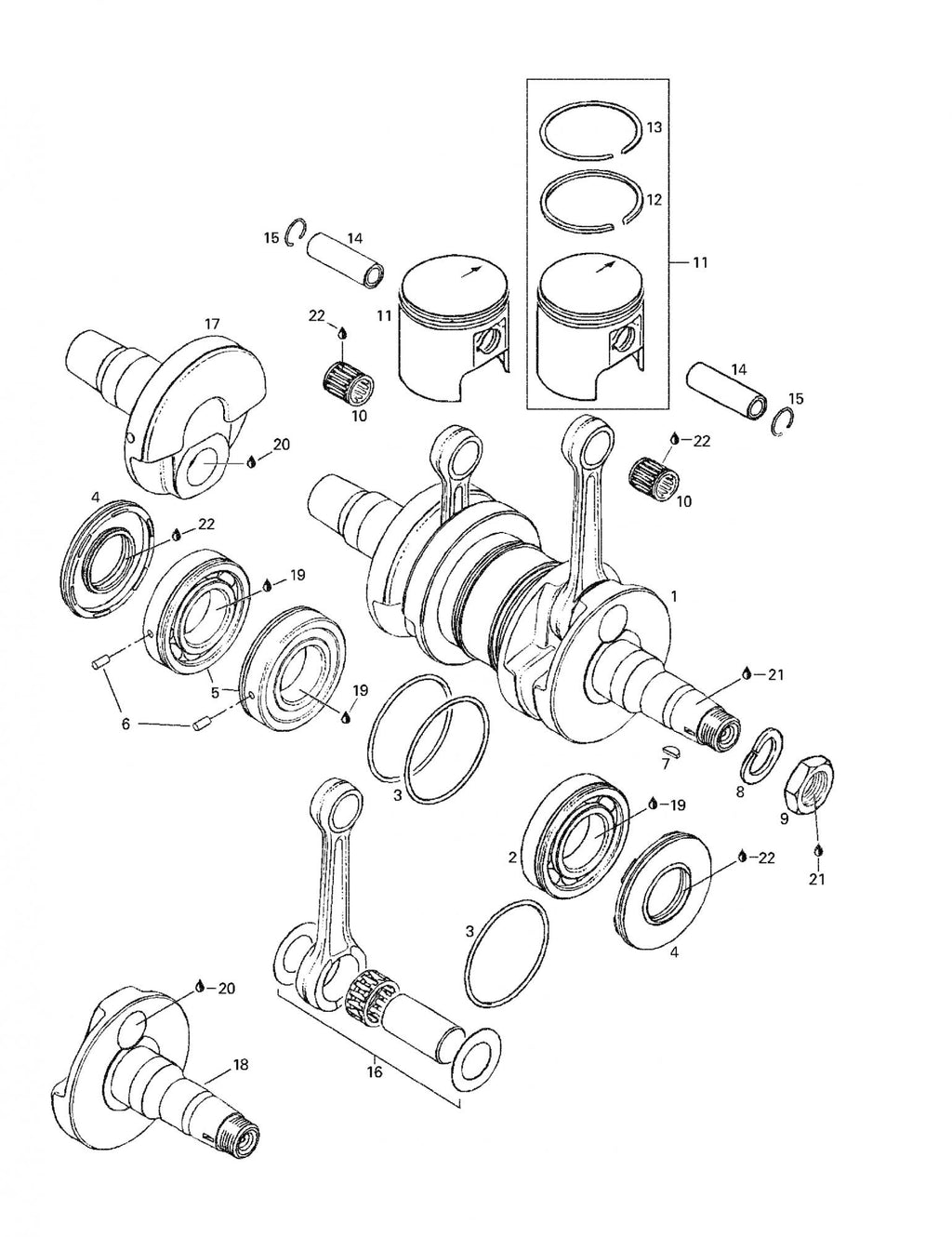 Fits 1996-2006 Ski-Doo Formula Deluxe 380 F / Formula Deluxe 380/500 Models Piston 62.43 Mm, 2nd Oversize Includes 11 To 13, OEM Part # 420890062