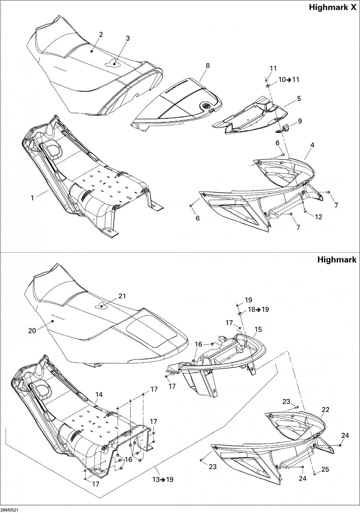 Fits 2005-2006 Ski-Doo Summit 1000 SDI, Highmark & Highmark X / Summit 600 HO SDI, Adrenaline Models Box Liner, OEM Part # 510004620