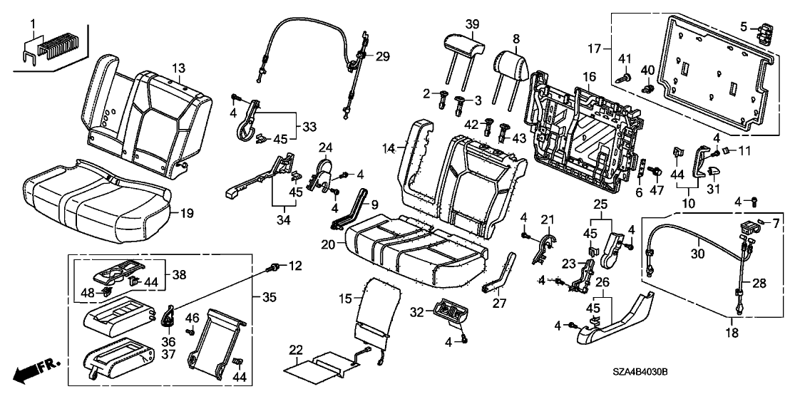 Honda New 2012-2015 Fits Honda Pilot Cover, Driver Side Middle Seat-Back Trim (Light Beige), Part # 81721-SZA-A02ZD