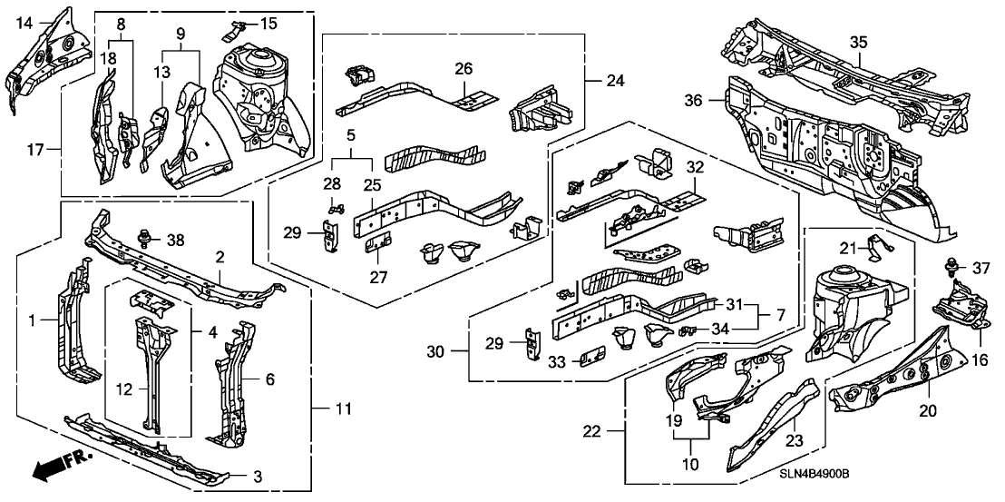 Honda New 2007-2008 Fits Honda Fit Plate, L. FR. Side (Upper), Part # 60912-SLN-A10ZZ