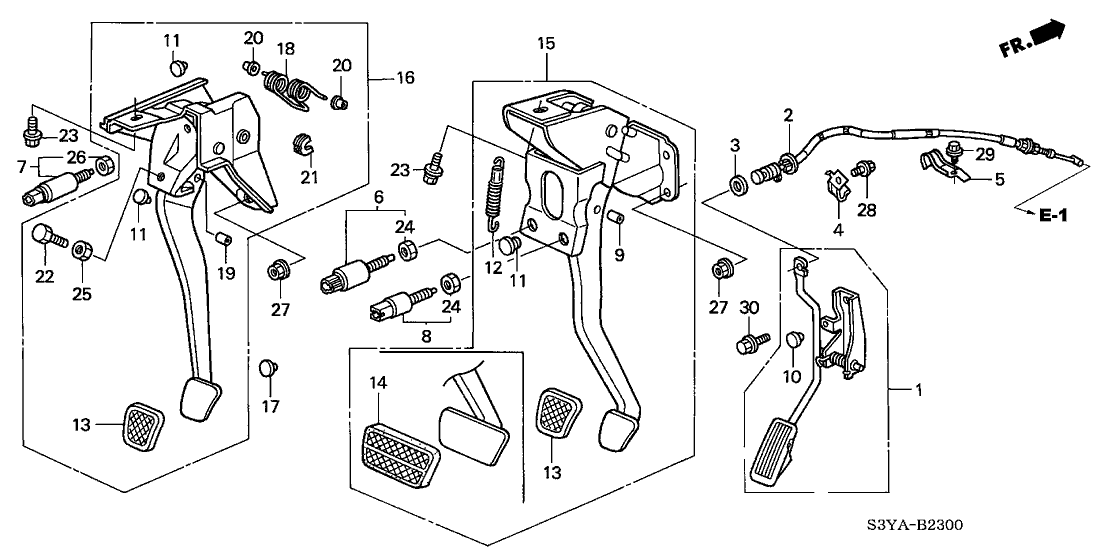 Honda New 2001-2006 Fits Honda Insight Brake Pedal Assembly, Part # 46600-S3Y-A81