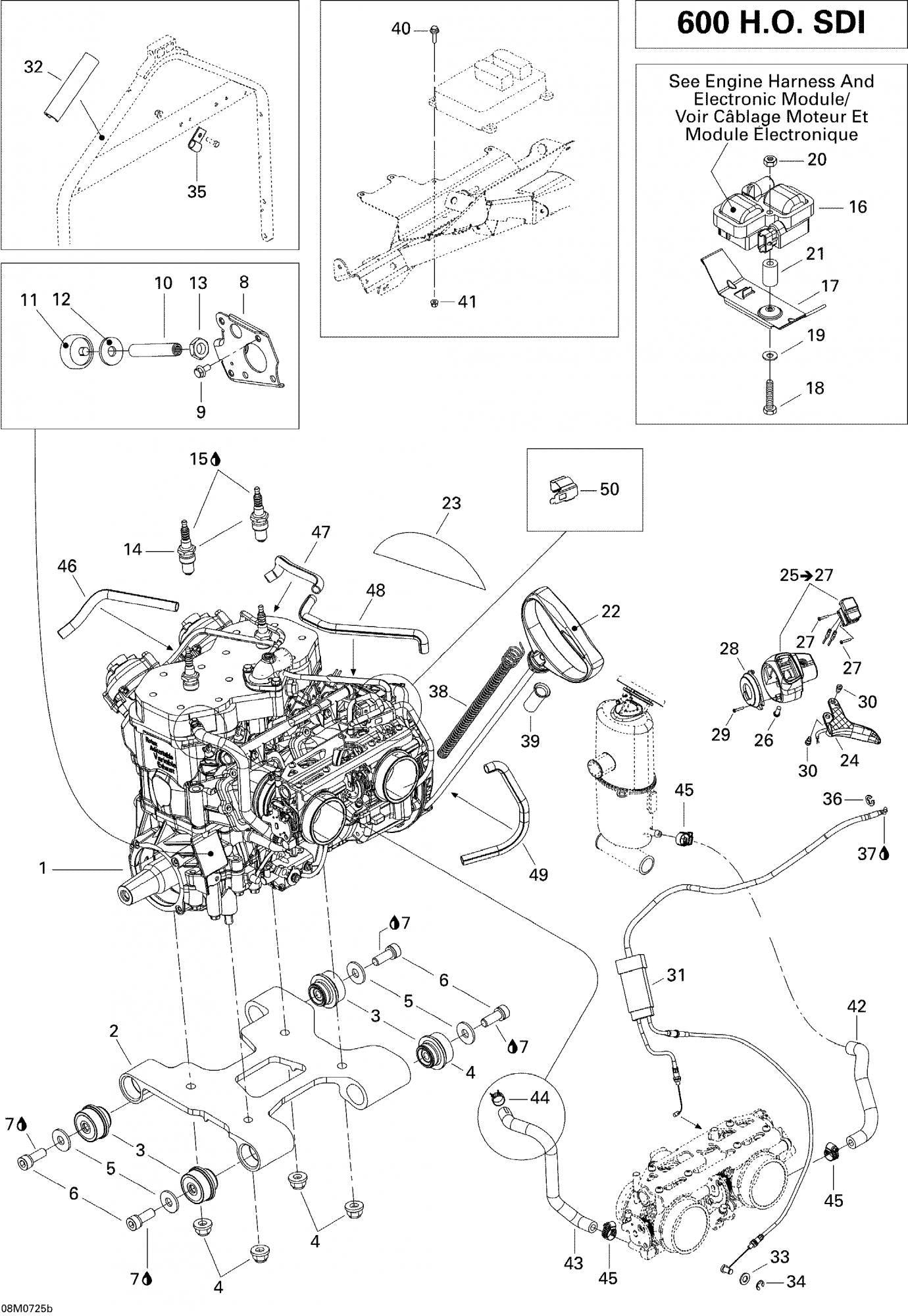 Fits 2004-2007 Ski-Doo GSX 600 HO SDI / GSX LTD 600 HO SDI Models Throttle Cable, OEM Part # 512060087