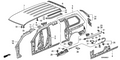 Honda New 1999-2004 Fits Honda Odyssey Left Rear Pillar Gutter, Part # 63720-S0X-A00ZZ