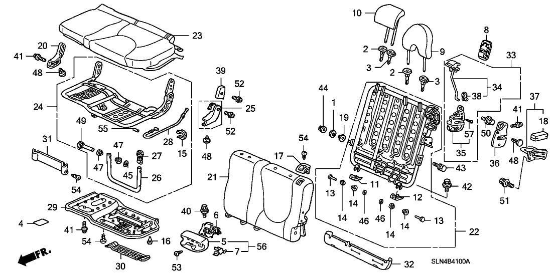 New 2007-2008 Fits Honda Fit Cover, L. RR. Seat Reclining (Upper) *NH167L* (GRAPHITE BLACK), Part # 82637-SAA-003ZA