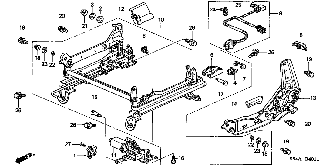 Honda New 1998-2002 Fits Honda Accord Switch Assembly, Power Seat (Lapis), Part # 35950-SM4-J32ZU