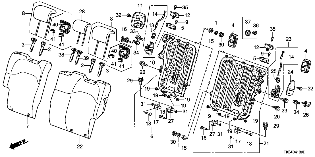 Honda New 2009-2010 Fits Honda Fit Pad & Trim, L. RR. Seat-Back *NH719L* (KIRABI EU BLACK), Part # 82527-TK6-A01ZB