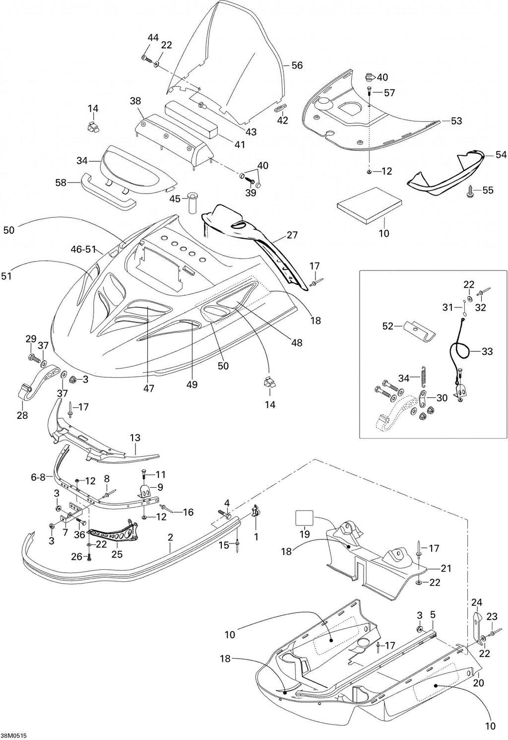 Fits 2004-2007 Ski-Doo Skandic SUV 550F / Skandic SUV 600 Models Air Duct Suv 550, OEM Part # 5146986