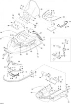 Fits 2005-2007 Ski-Doo Skandic SUV 550F Hood Ass'y Suv 550 (black), Includes 25 To 29, OEM Part # 605150039