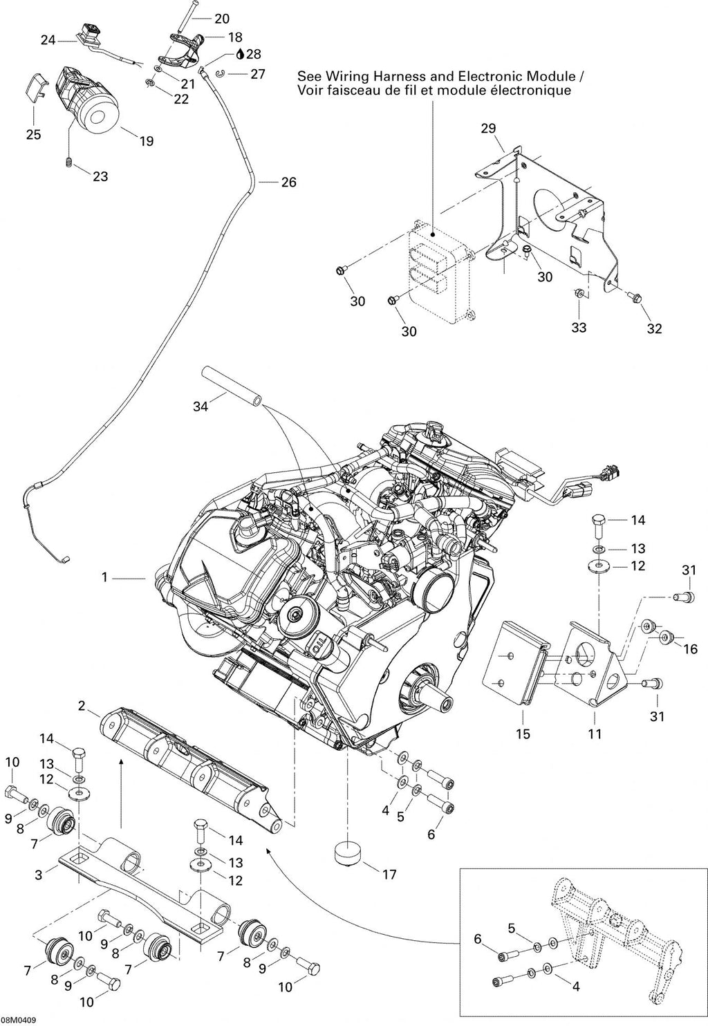 Fits 2003-2005 Ski-Doo Grand Touring V-1000 / Legend V-1000 Electronic Module, OEM Part # 420664626