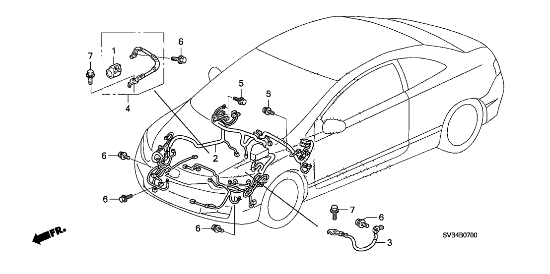 Honda New 2009-2011 Fits Honda Civic Engine Room Wire Harness, Part # 32200-SVB-A12