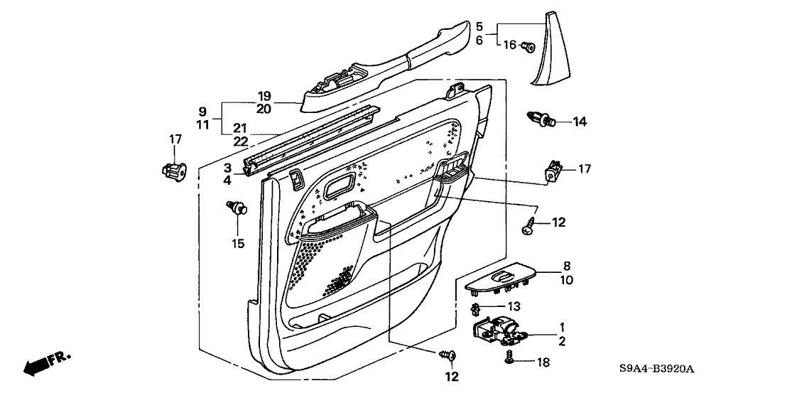 Honda New 2004 Fits Honda CR-V Lining, R. RR. Door (Typea) (Black), Part # 83733-SCA-A02ZD