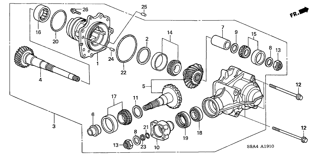 Honda New 2005-2006 Fits Honda CR-V Gear Set, Transfer Hypoid, Part # 29210-PRV-A00