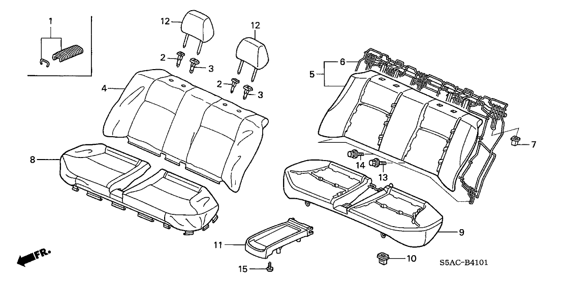 Honda New 2004-2005 Fits Honda Civic Cover, Rear Seat-Back Trim (Ivory), Part # 82121-S5W-A12ZB